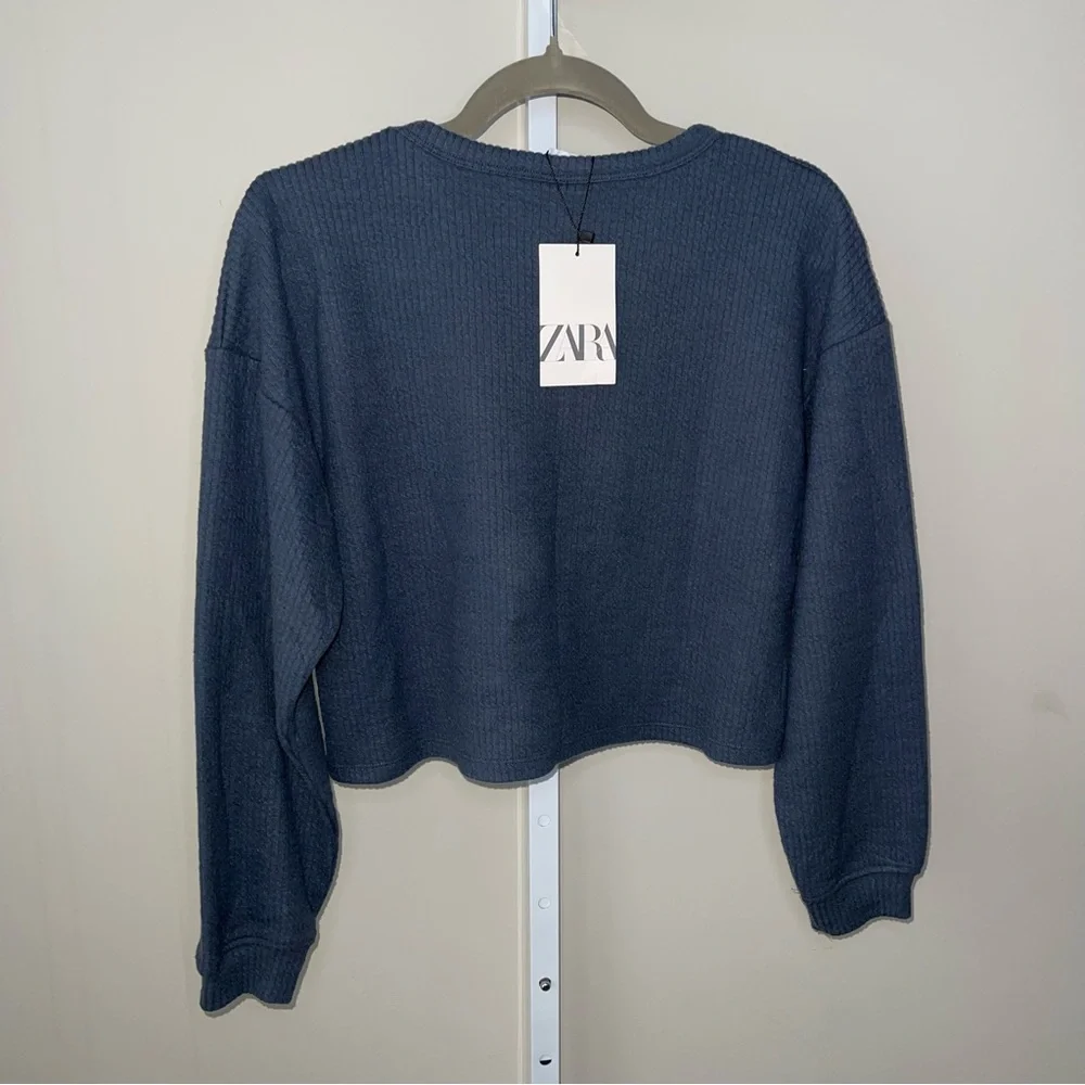 ZARA “New York City of Dreams” Waffle Knit Sweatshirt | NWT | Size 13–14 (Youth)